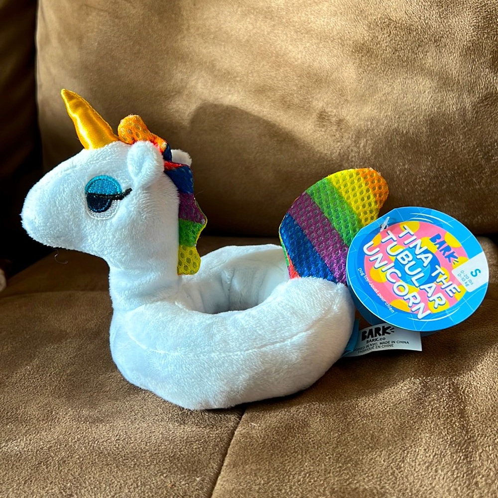 BarkBox Tina the Tubular Unicorn Dog Toy Size S